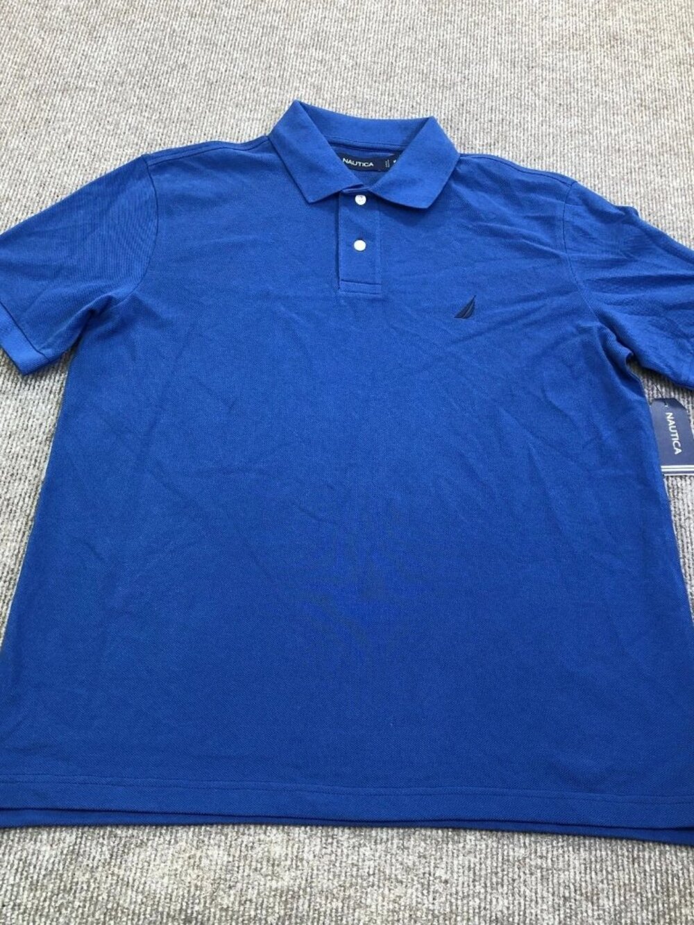 Nautica Polo Shirt Mens Small Blue Cotton Pique Short Sleeve Casual KR0555-HO26